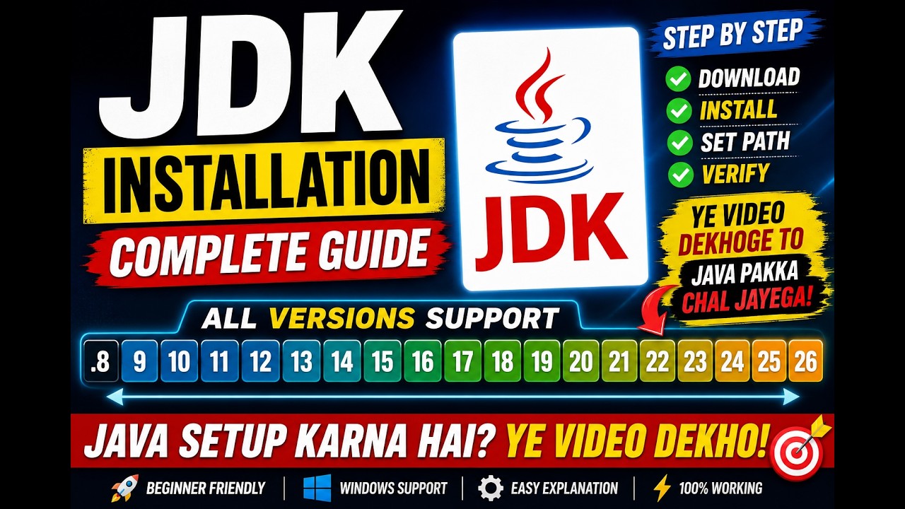 6.Java Install Kaise Kare? | JDK 8 17 21 25 LTS support Complete Setup ...