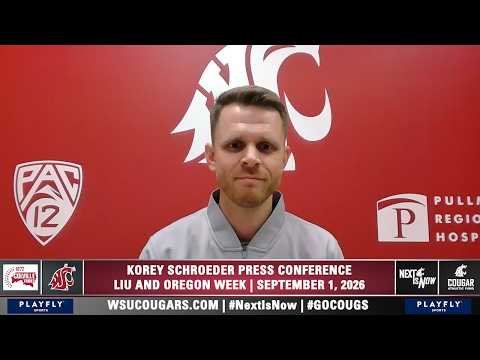 WSU Volleyball: Korey Schroeder | LIU/Oregon Week Press Conference | 9/1/26