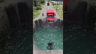 different vehicles into giant pot hole