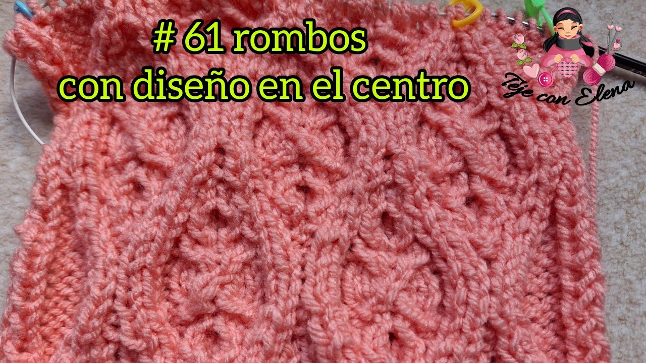 # 61 rombos  con diseño en el centro a dos agujas 