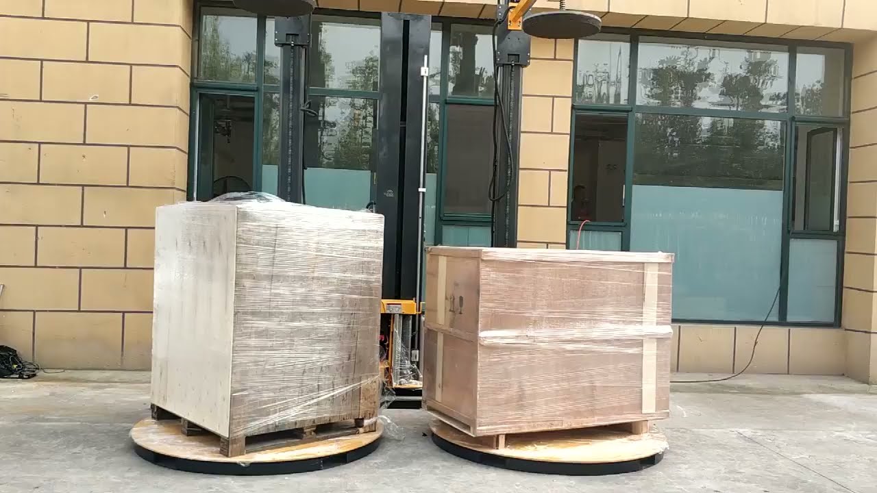 Automatic Pallet Stretch Film Wrapping Machine with Double Turntables 