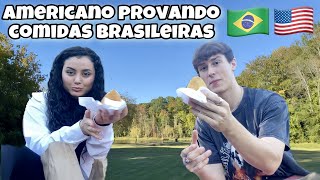 Meu namorado americano provando comidas brasileiras!🇺🇸🇧🇷