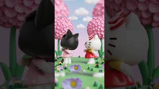 Kuromi and Hello kitty dance at flower garden #cute #sanrio #fypシ #animation