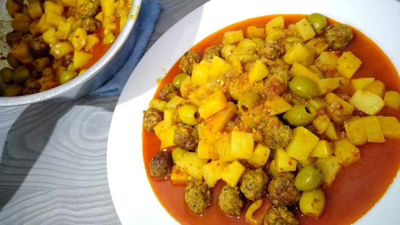 جديييد مريقة بالكفتة و البطاطا و زيتون من داك شي