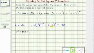 Ex: Form a Perfect Square Trinomial (Even b)