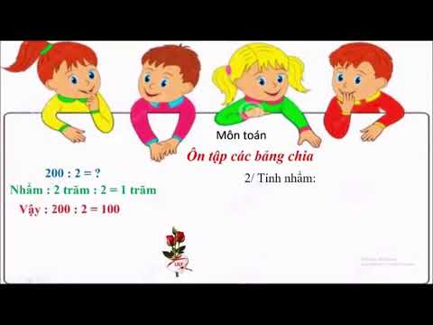 Tuần 2- K3- Toán - Ôn tập các bảng chia