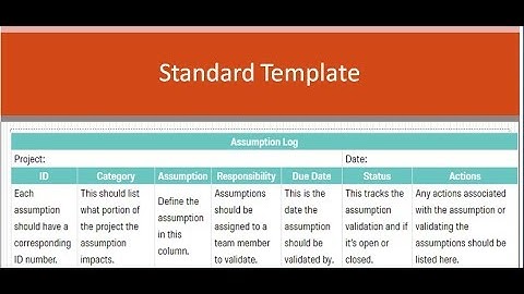 Assumption Log