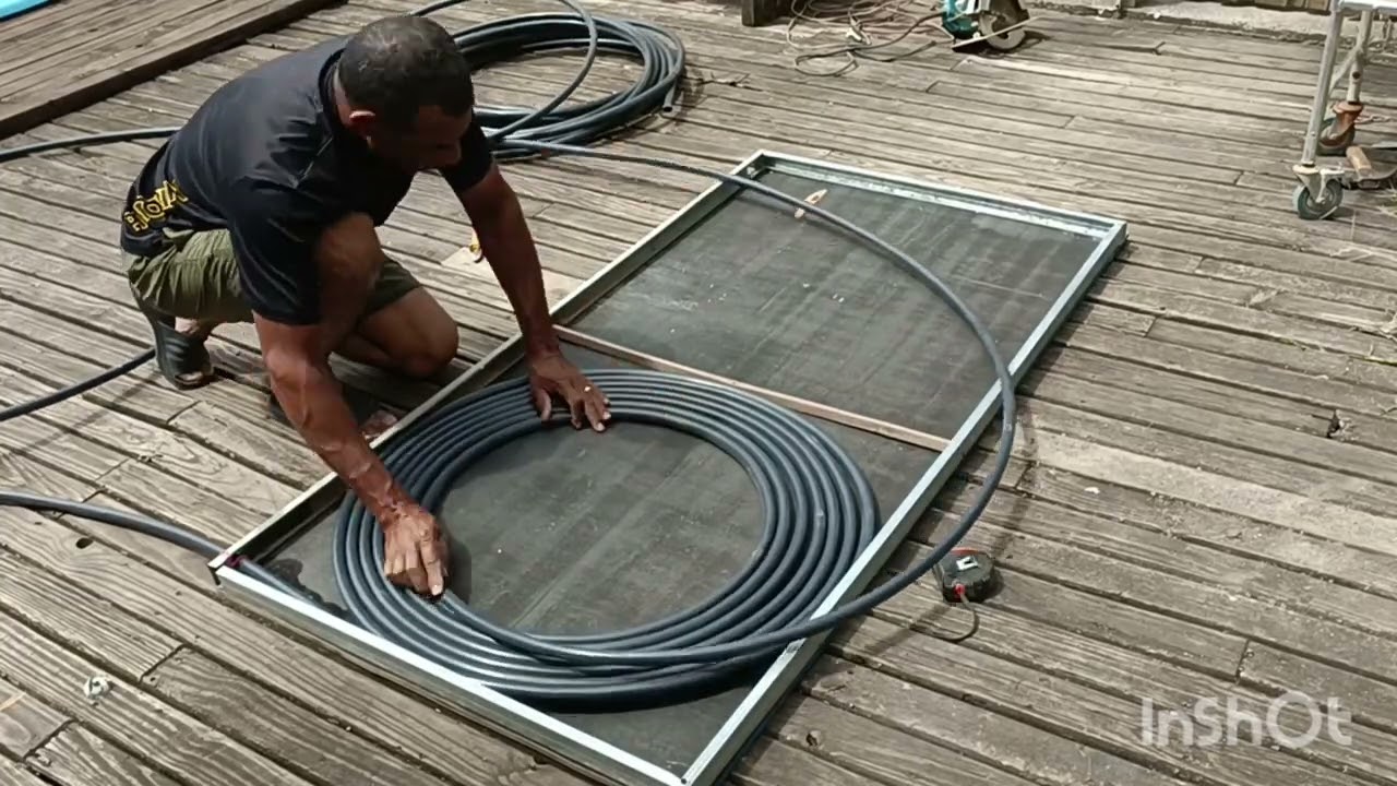 Aquecedor solar caseiro. Esse, você tem que fazer. Muito fácil.