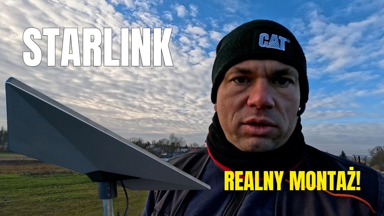 Realny Montaż Starlinka w Terenie - komin z przetłoczeniami, prowadzenie kabla pod dachem