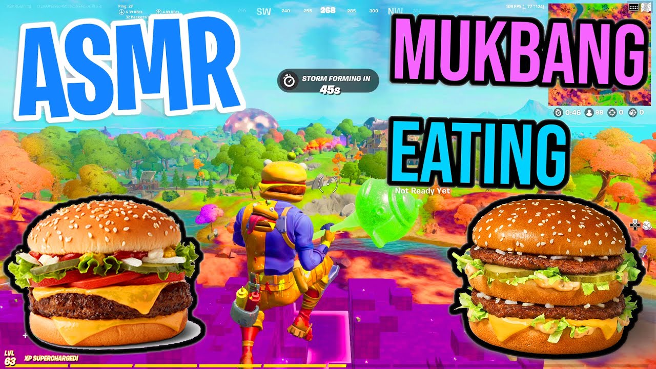 ASMR Gaming 🤤🍔 Fortnite McDonald's Mukbang Relaxing Eating Spectating 🎮🎧 Mouth Sounds 💤