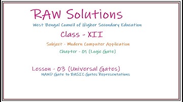 WBCHSE COMA XII Chapter 01 Part 03 NAND Gate to BASIC Gate (AND, OR, NOT) Representation.