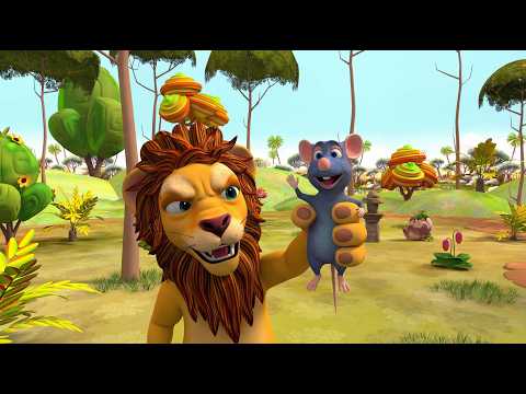 Sher aur Chuha Hindi Rhymes for Children | Lion and Mouse Rhymes in Hindi | KiddiesTV Hindi