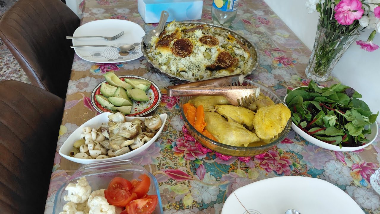 باقالی پلو با مرغ