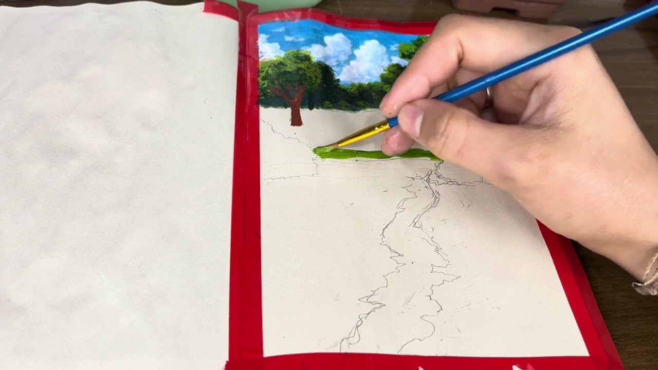 Tutorial de pintura de paisagem / passo a passo 