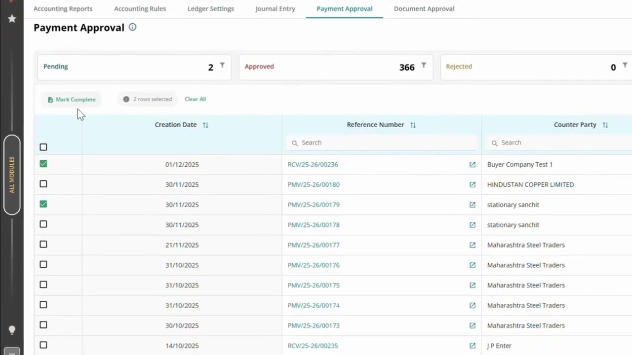 (4) Payment Approval