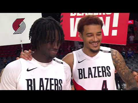 Jeremy Sochan & Sidy Cissoko postgame interview, together, after the win over GSW in a preason game