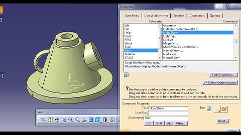 Short cut keys for commands in CATIA V5