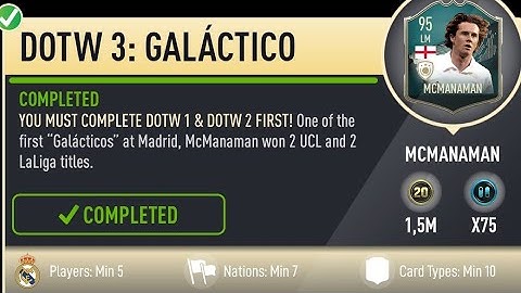 COMPLETED DOTW 3: GALÁCTICO MCMANAMAN 95 - PACYBITS 20