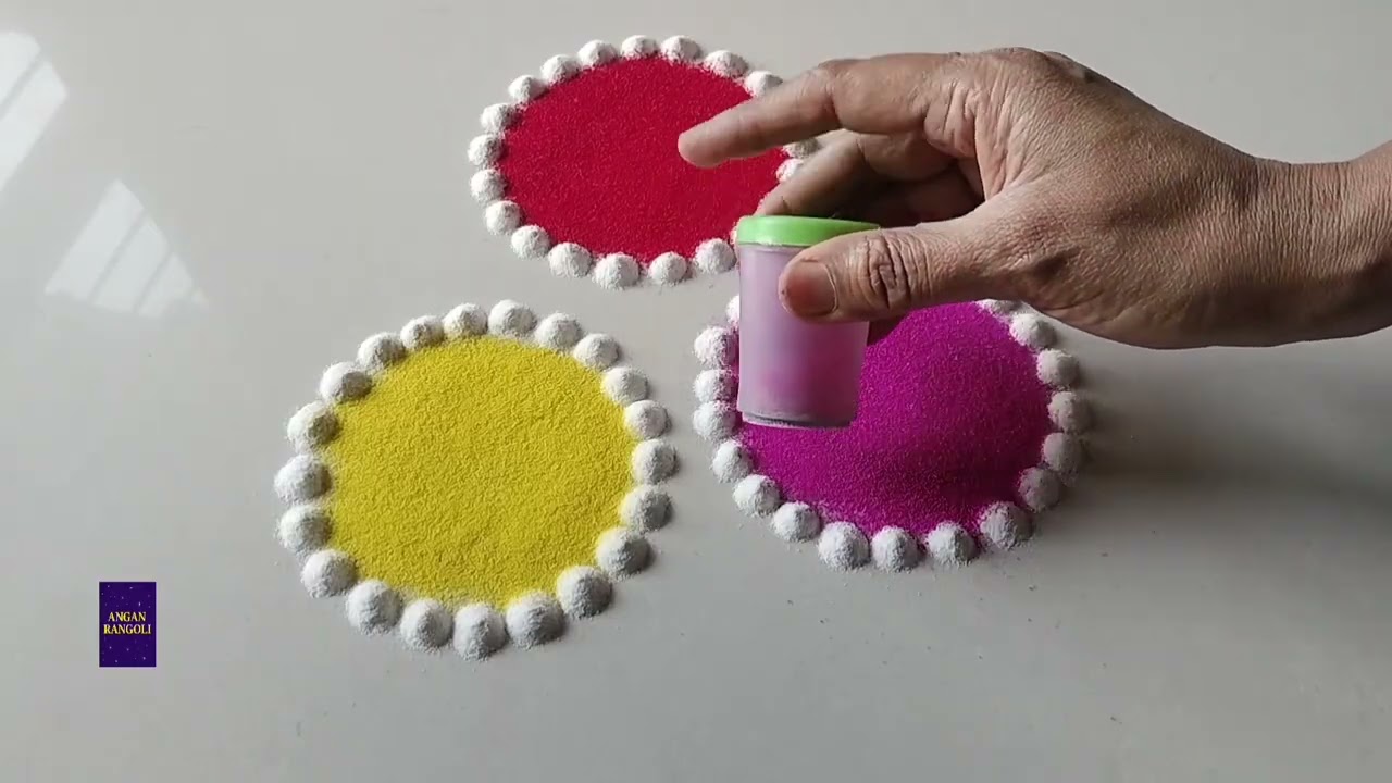 Easy Rangoli Designs ✨#rekharangoli#rangoli #art #satisfying #asmr #viral 