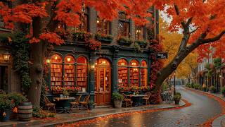 Soft Autumn Jazz In Elegant Café Alley | Gentle Fall Jazz In Cozy Coffee Street For Healing Soul screenshot 4