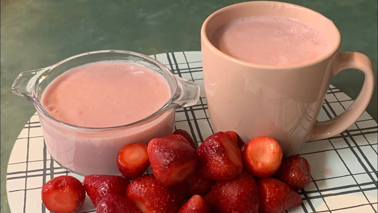 Atole de fresas naturales  para el desayuno