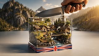 Tiny Countries & Giant Hand 🌍 | Mini World AI ASMR Compilation | Oddly Satisfying ASMR (4K) | Part 1