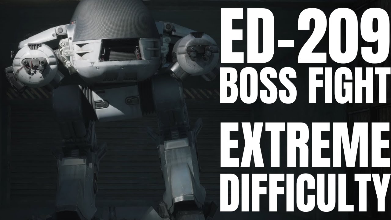 ED-209 BOSS FIGHT EXTREME DIFFICULTY - Robocop Rogue City - YouTube