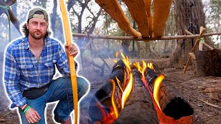 PRIMITIVE WHITEWOOD SURVIVAL BOW | PART 2 OF 5 (Heat and moisture removal)