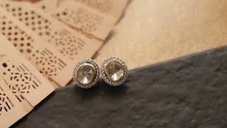 Ridika Fine Silver Polki Studs