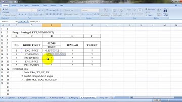 Latihan Microsoft Excel  Modul 6 Fungsi Sttring (LEFT,MID,RIGHT)