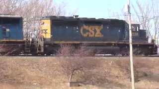 CSX SD40-2 Leads CSX Double Stack Train