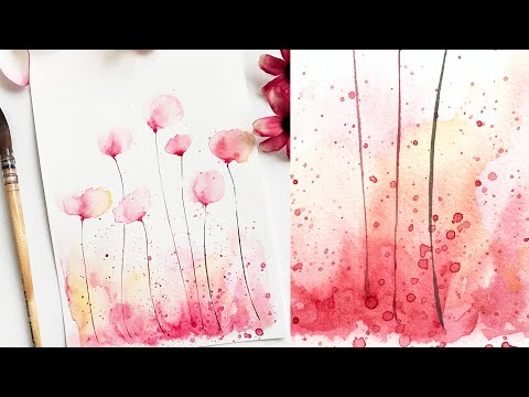 Easiest x Quickest Loose Watercolour Florals For Beginners! | Tutorial Step By Step