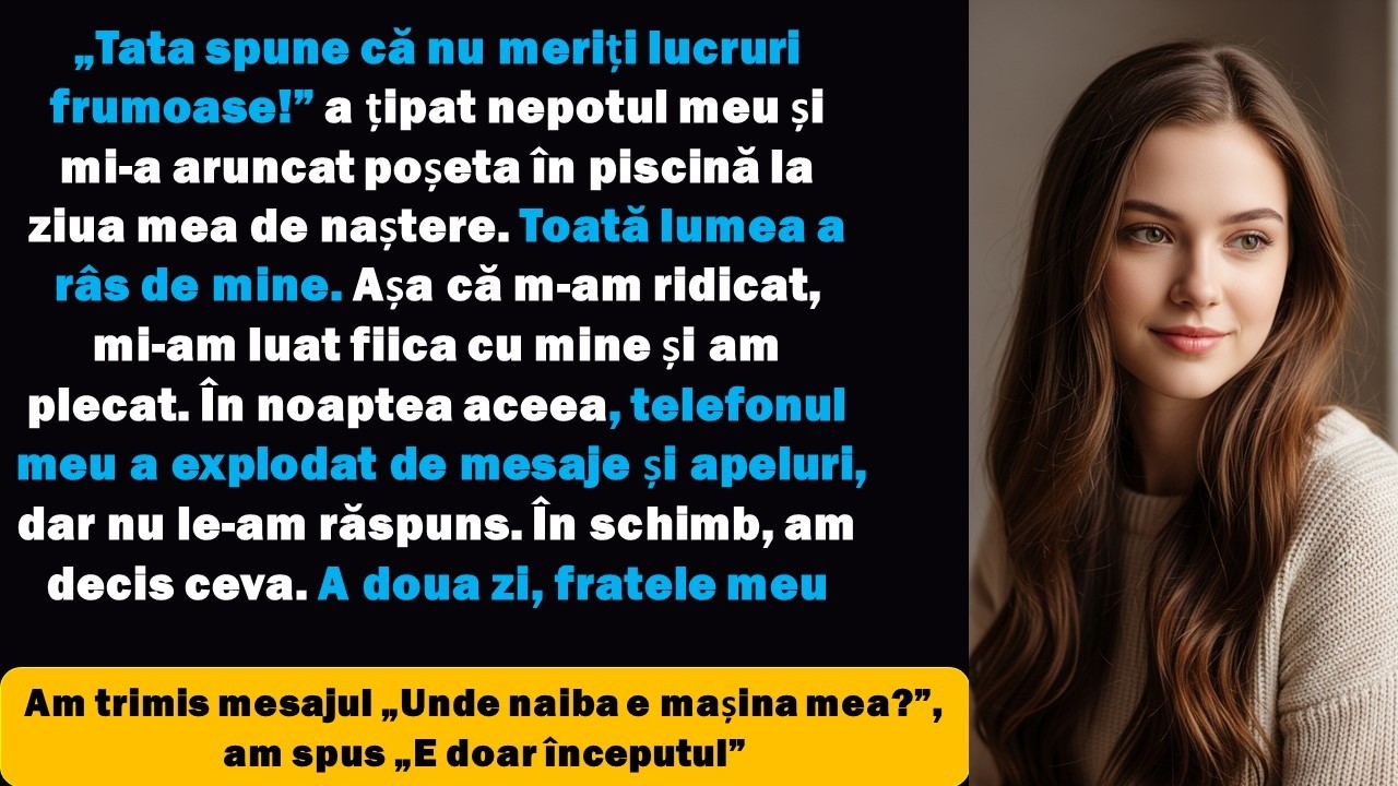 „Tata spune că nu meriți lucruri frumoase!”, a strigat nepotul meu și mi-a aruncat poșeta. Dar mai..