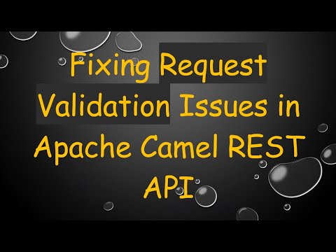 Fixing Request Validation Issues in Apache Camel REST API