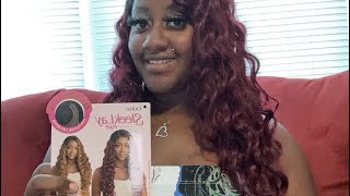 BOMB Cherry Red Unit: Outre Sleeklay Shalini Lace Wig 28” $30 Review