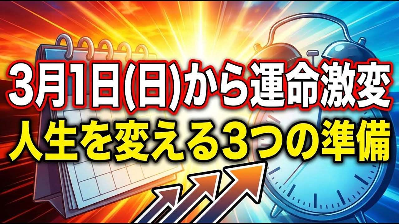 明日から3月！日曜日の「始まり」に絶対やるべき運命激変の開運アクション