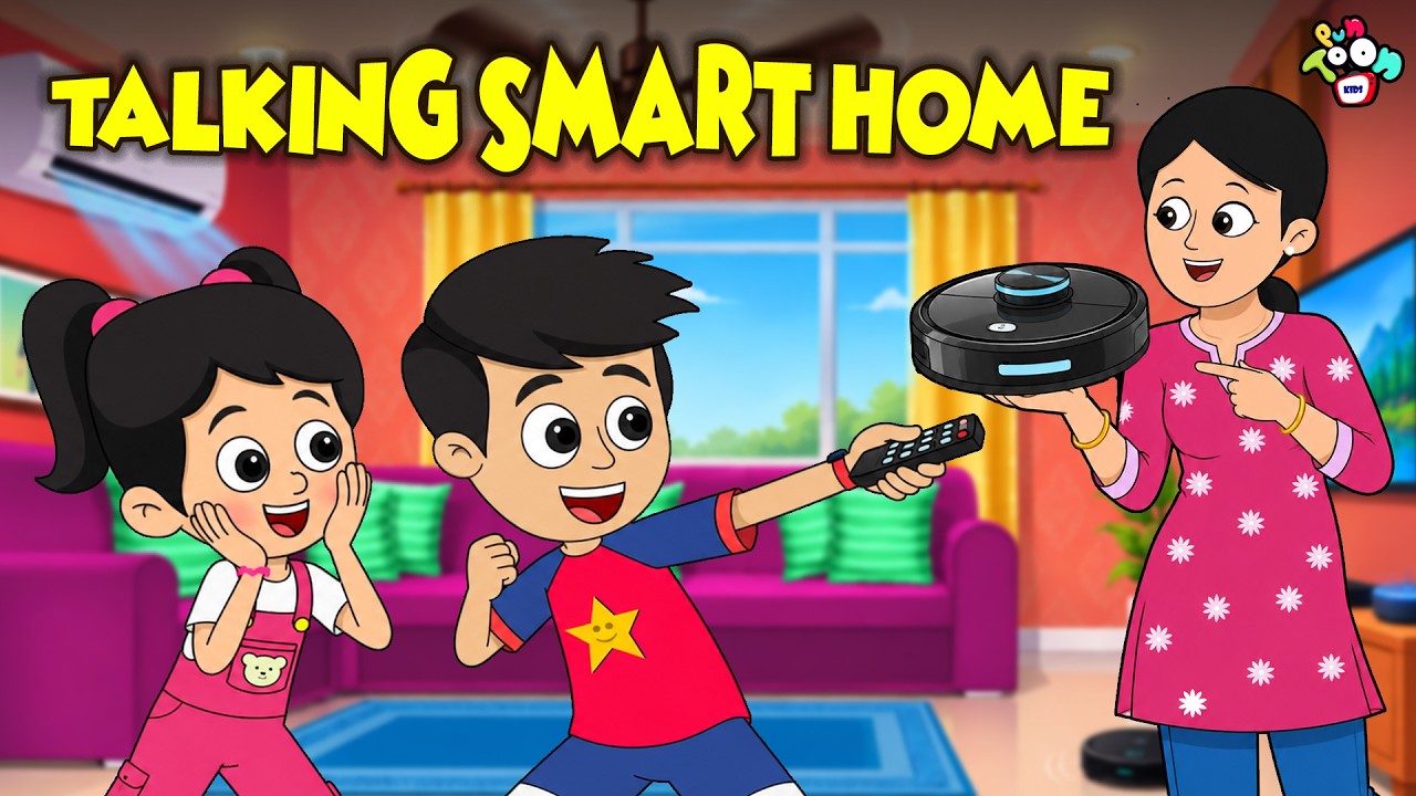 Talking Smart Home 🏠| AI Home's | Funny Stories | Hindi Cartoon | Moral Story | PunToon Kids Hindi