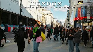 Central London Afternoon Walk Exploring Oxford Street | Paddington Station | 4k HDR