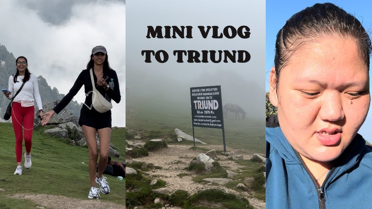 1st trek to triund after pregnancy||friends|| making memories|| Danger|| be safe|| 😉