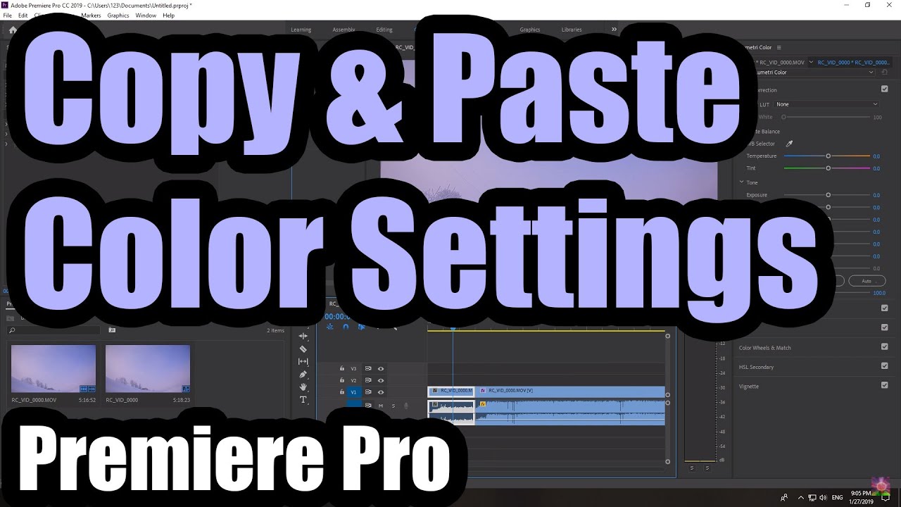 How To Copy Color Settings From One Clip To Another Premiere Pro how-to-project-one-vector-onto-another-youtube