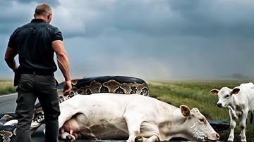 Heroic Rescue Team Battles Giant Python to Save a Helpless Cow 🐍💪
