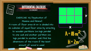 Differential Calculus (Feliciano and Uy) Exercise 3.6_Maxima and Minima _Partition Wall