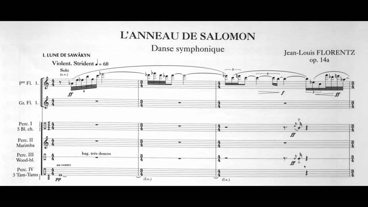 Jean-Louis Florentz — L'Anneau de Salomon, Danse symphonique pour grand orchestre, Op. 14a (1998)