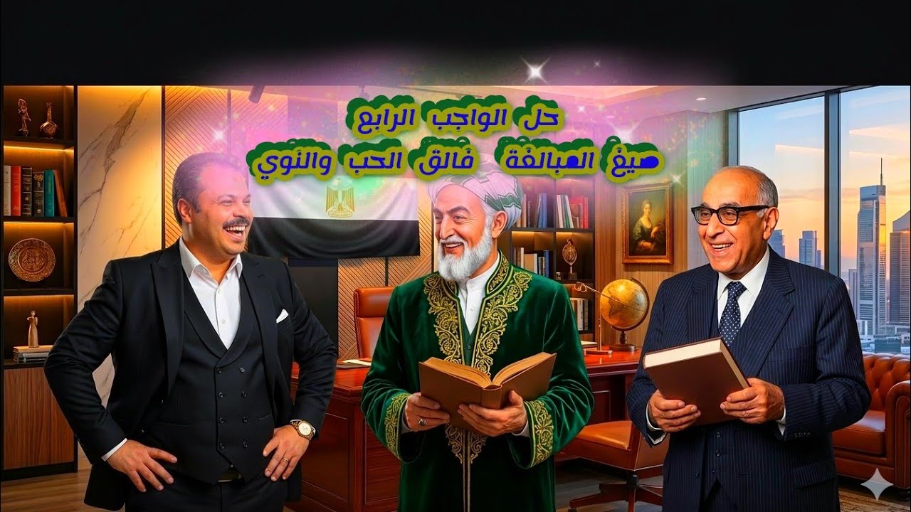 الصف الثالث الإعدادي حل الواجب الرابع صيغ المبالغة وفالق الحب والنوي 