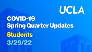 COVID-19 Town Hall for Students - March 29, 2022