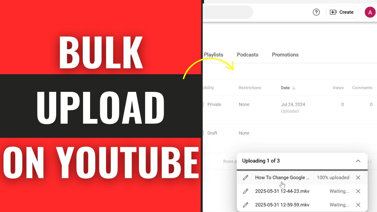 How To Bulk Upload Videos on YouTube - Full Guide - YouTube