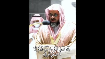 وَما لَكُم أَلّا تَأكُلوا مِمّا ذُكِرَ اسمُ اللَّهِ عَلَيهِ ... بصوت القارئ سعود الشريم