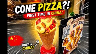 I Tried Cone Pizza for the First Time in China 🇨🇳🍕