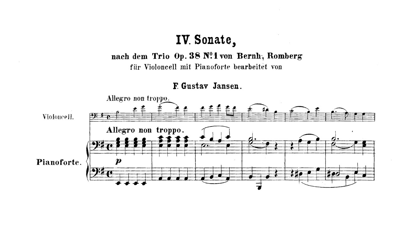 Romberg: Cello Sonata in E minor Op. 38 No.1: I-III (Holman, Lecuona)