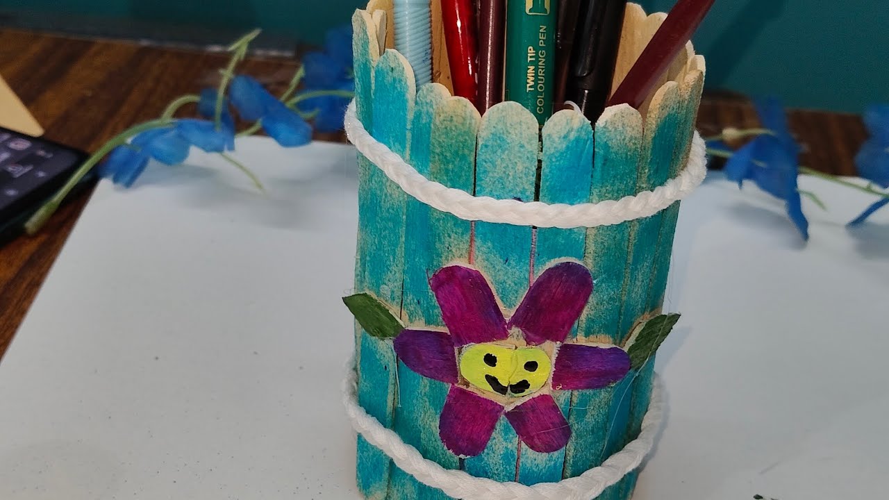 How to make pen holder from Popstick 